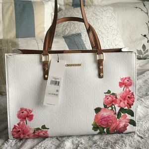 Calvin Klein Purse - White with Pink Flowers